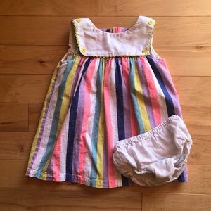 Baby Boden striped dress with bloomers, size 18-24 months